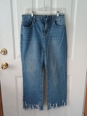 SHEIN Medium Blue Denim Jeans with Contrast Stitching